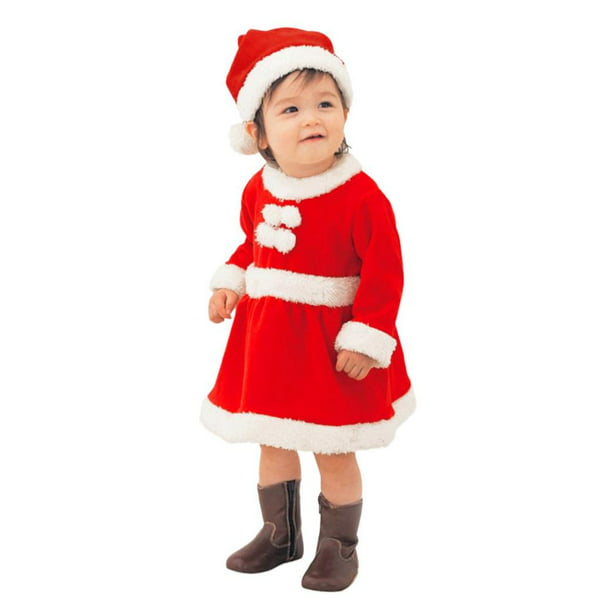 Christmas Clothes Dress Toddler Kid Baby Girl Santa Costume Party Cosplay Outfit